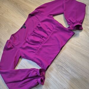 Forever 21 Long Sleeve Magenta Women's Top Size M